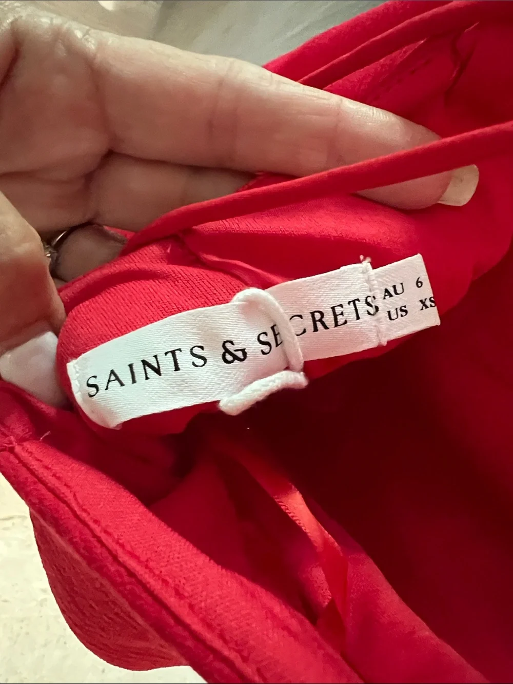 NWT REVOLVE SAINTS & SECRETS SHOWPO Luiza red ruffle corset back dress US /XS - Picture 8 of 13